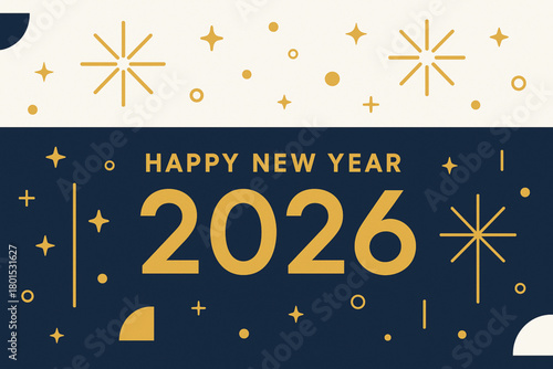 Festive new year banner with red and green color scheme