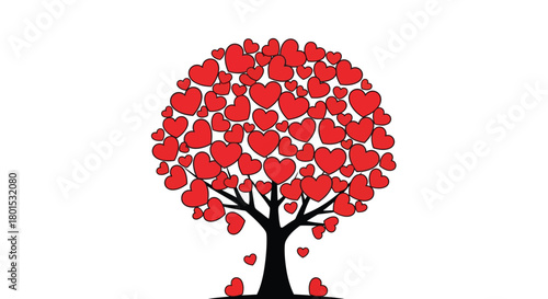 Heart tree illustration vector graphic valentine's day love design