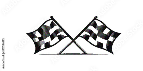 Checkered racing flag vector illustration for winning finish line sport competition