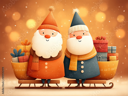 a Santa Claus Christmas sledge