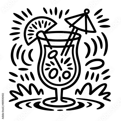 Cocktails alcoholic daiquiri, old fashioned, manhattan, martini, sidecar glass hand drawn engraving vector illustration. Isolated black and white vintage style drinks set.	