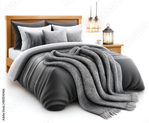Bed isolated on white backg...