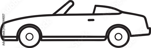 Simple Line Art Illustration of a Classic Convertible Sports Car