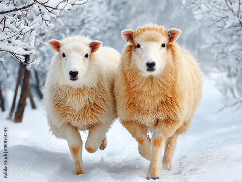 Sheep in the snow