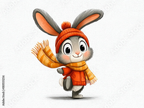 snow bunny in winter outfit