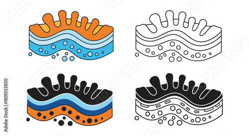 Illustration of skin layers epidermis dermis and subcutaneous tissue