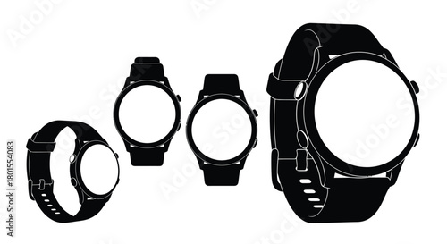 Smartwatch vector illustration of fitness watch design for technology