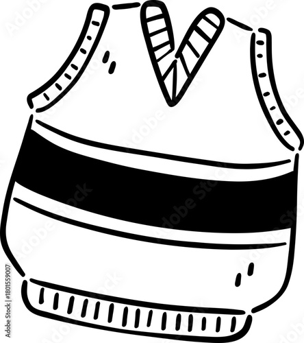 Simple, stylish vest with v neck design and horizontal stripes, perfect for layering