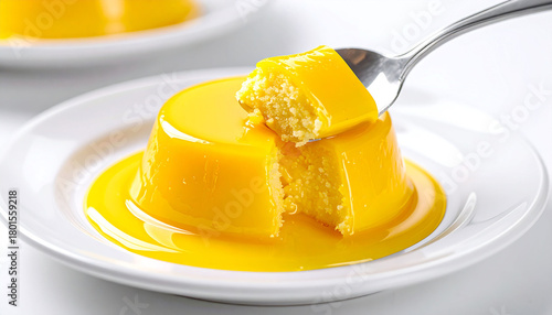 Brazilian sweet quindim of eggs and coconut