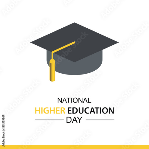 National higher education day. Vector illustration.  