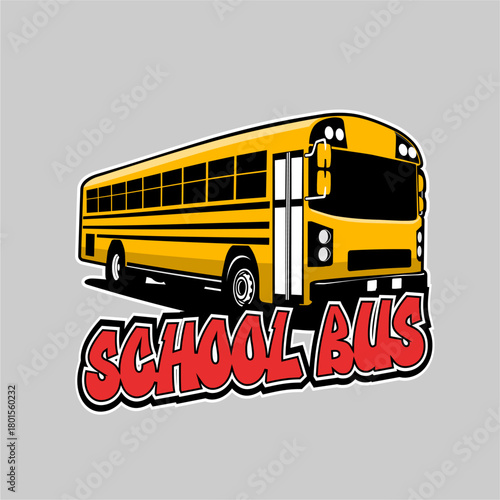 schoolbus 2d vector image.eps