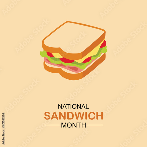 National sandwich month design template.  