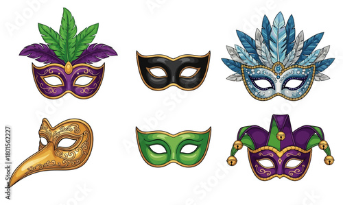 carnival mask on black, masquerade mask on black, Vector Illustration. mardi gras carnival mask.