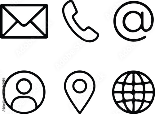contact line icon set vector design web icons vector art 