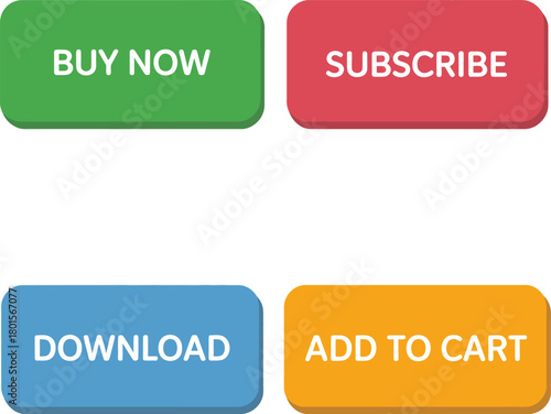 Four different call to action buttons for online shopping.