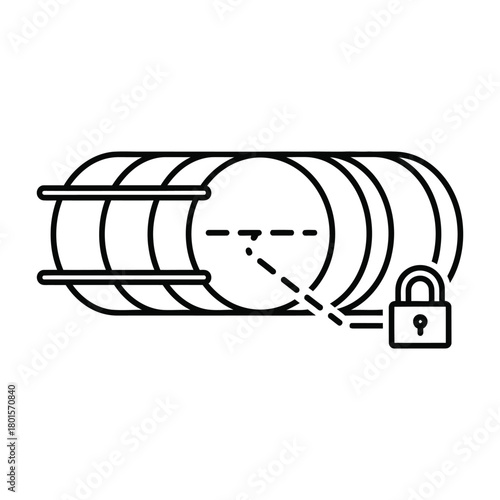 Conceptual illustration of a secure tunnel with a padlock symbolizing data protection