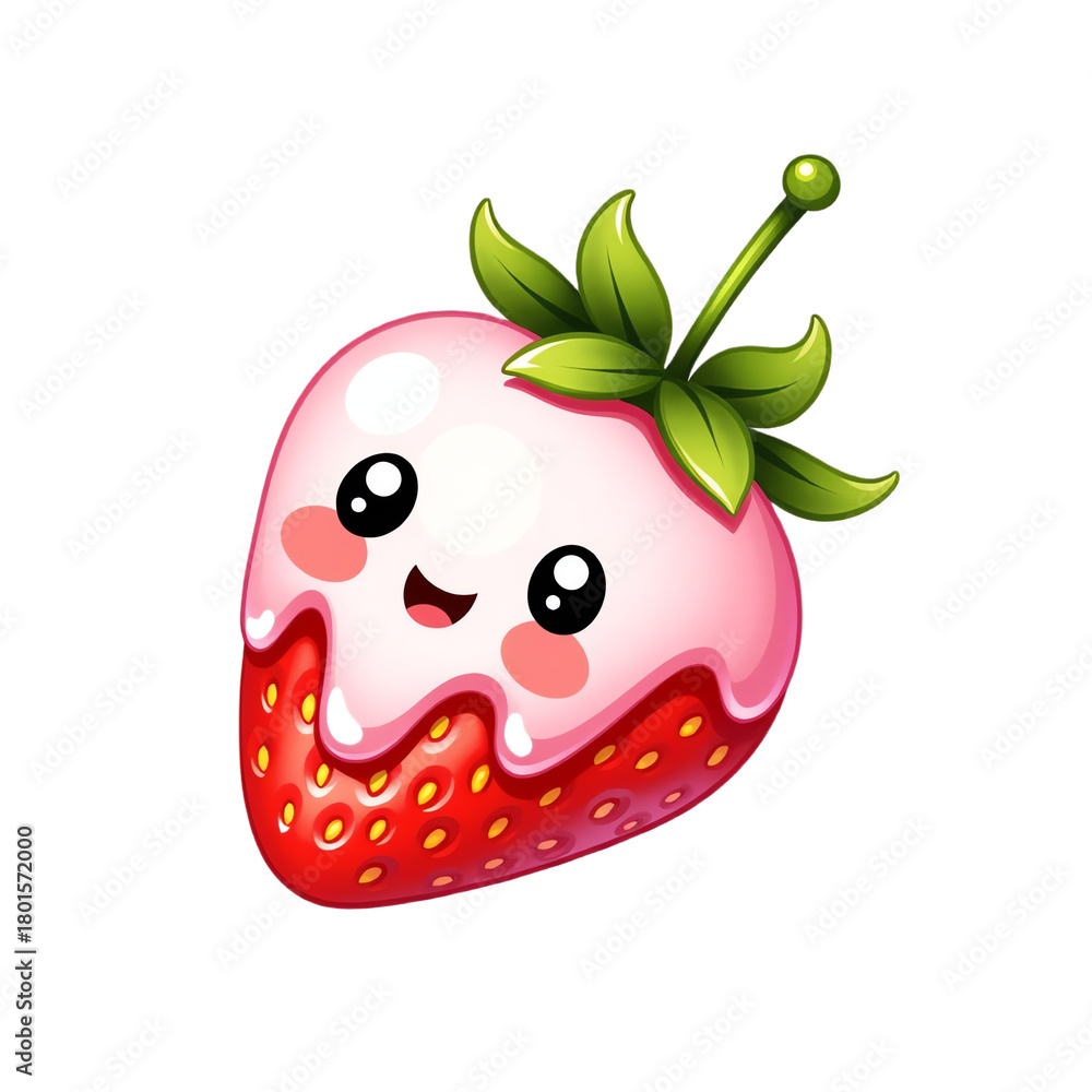 Obraz premium Valentine's Day Cute cartoon strawberry character