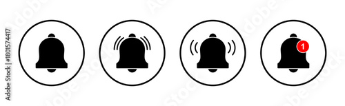Bell icon vector. Notification sign and symbol for web site design
