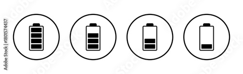 Battery icon vector. battery Charging sign. battery charge level