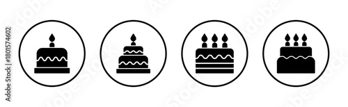 Cake icon vector. Cake sign and symbol. Birthday cake icon