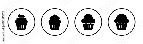 Cup cake icon vector. Cup cake sign and symbol
