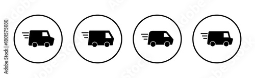Delivery truck icon vector. Delivery truck sign and symbol. Shipping fast delivery icon