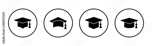 Education icon vector. Graduation cap sign and symbol. Graduate. Students cap