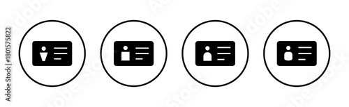 License icon vector. ID card icon. driver license, staff identification card
