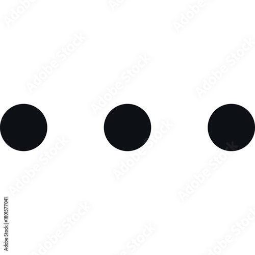 More Menu Icon. Three Dots Button. Vector Symbol