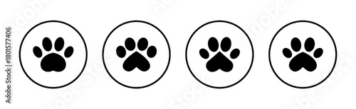 Paw icon vector. paw print sign and symbol. dog or cat paw