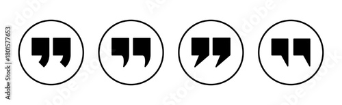 Quote icon vector. Quotation mark sign and symbol