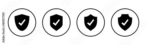 Shield check mark icon vector. Protection approve sign. Insurance icon