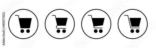 Shopping icon vector. Shopping cart sign and symbol. Trolley icon