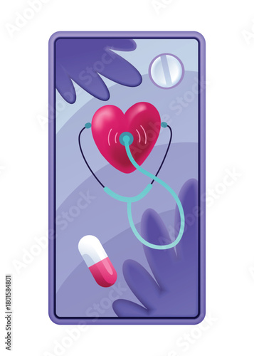 Online medical services mobile app, consultation and prescription medicine, diagnostics, professional doctor connecting and giving consultation for patient, telemedicine metaphor, health care program