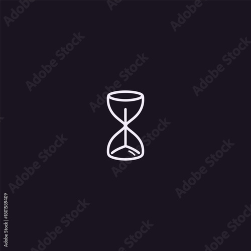 Hourglass line art logo showing time, patience, and meaningful moments.