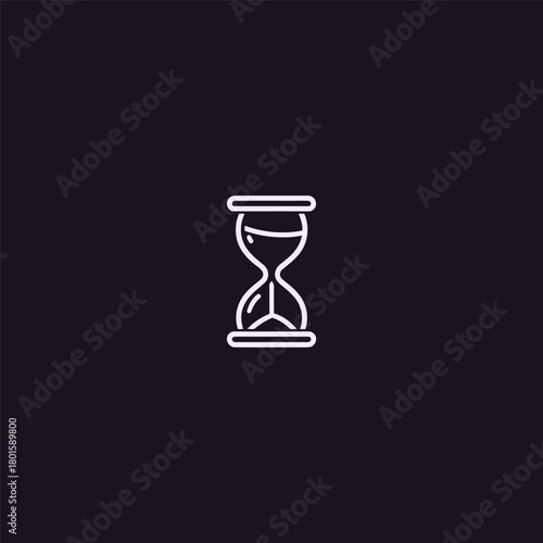 Hourglass line art logo showing time, patience, and meaningful moments.