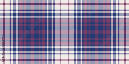 Goose foot check tartan fabric, relief background texture vector. Simple textile seamless pattern plaid in blue and white colors.