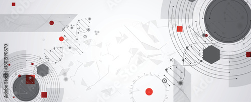 Futuristic hexagons, DNA strands, connected neural web structure