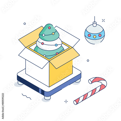 Have a look at this amazing isometric illustration of christmas present