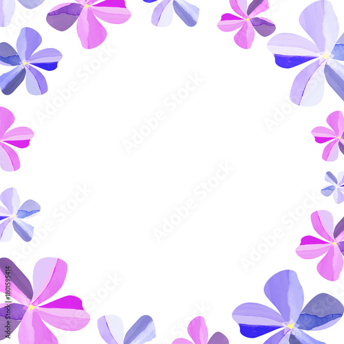 Floral frame with watercolor vervain flowers