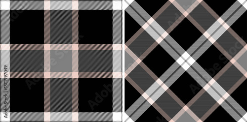 Pattern seamless plaid of background tartan fabric with a textile vector texture check. Set in fashionable colors for eco friendly packaging ideas products.