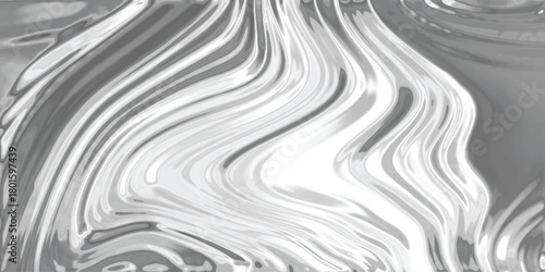 Swirling liquid silver metallic texture background with smooth flowing abstract waves and glossy highlights for design and branding applications