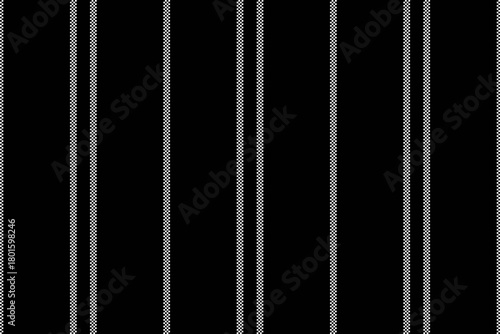 Trunge seamless texture vector, mockup lines background fabric. Panjabi textile pattern vertical stripe in black and white colors.