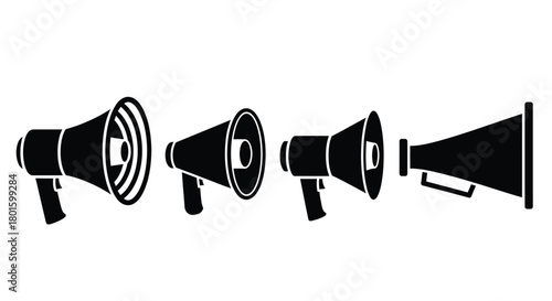 Amplify your message with bold megaphone icons for urgent announcements