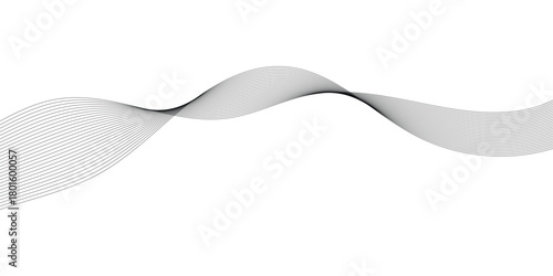 Black abstract thin wavy background. Curved isolated thin background. Isolated modern abstract thin wavy background. Thin curved 