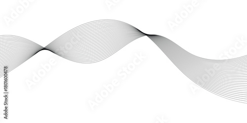 Isolated modern abstract thin wavy background. Black abstract thin wavy background. Curved isolated thin background. EPS 10. 