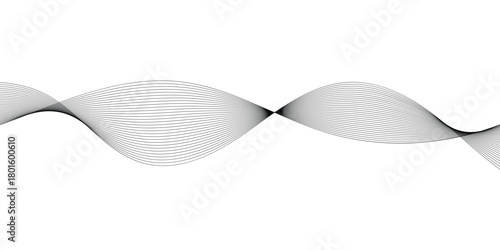 Isolated modern abstract thin wavy background. Black abstract thin wavy background. Curved isolated thin background. EPS 10. 