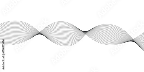 Modern isolated curved smooth background. Stripes curved blended background. Abstract wavy black thin background. thin wavy background. EPS 10. 