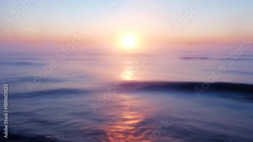 Wallpaper Mural Ocean waves glowing under bright sunrise with ethereal mist Torontodigital.ca