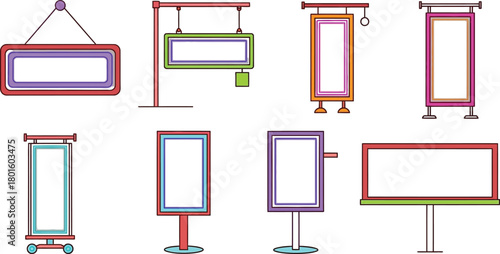 Vector signage collection for business marketing and advertising editable vector